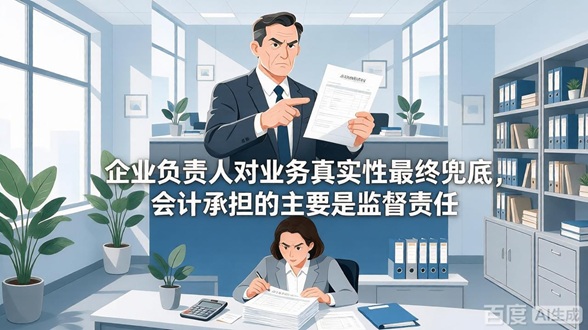 企业负责人对业务真实性最终兜底，会计担的主要是监督责任