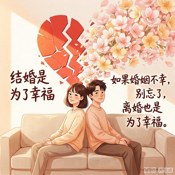 结婚是为了幸福，如果婚姻不幸，别忘了，离婚也是为了幸福